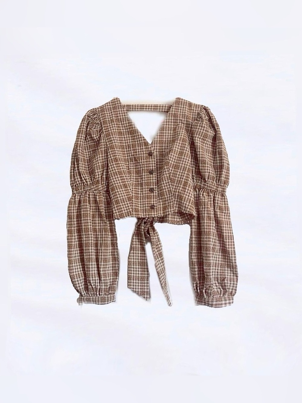 esley ⋆ plaid cutout back top